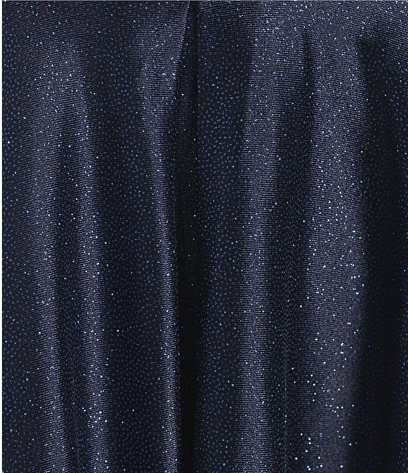 Honey and Rosie Spaghetti Strap A-Line Pleated Glitter Dress