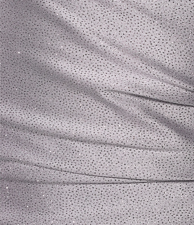 Honey and Rosie Spaghetti Strap Asymmetrical Hem Faux-Wrap Shimmery Stretch Satin Dress