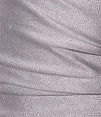 Honey and Rosie Spaghetti Strap Asymmetrical Hem Faux-Wrap Shimmery Stretch Satin Dress