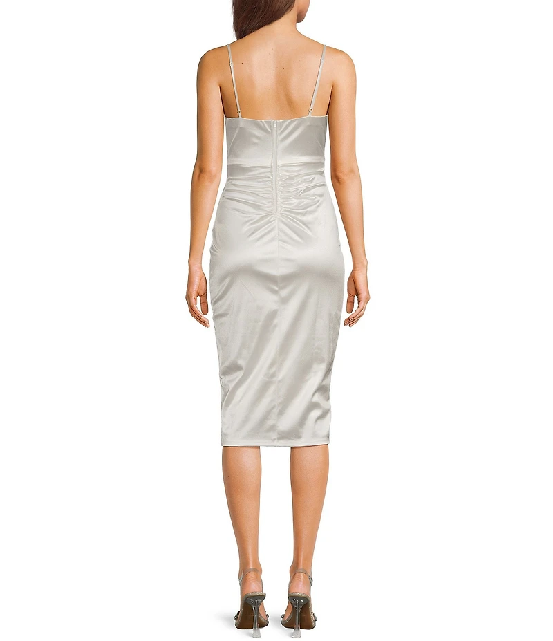 Honey and Rosie Spaghetti Strap Corset-Inspired Bodice Knee Length Dress