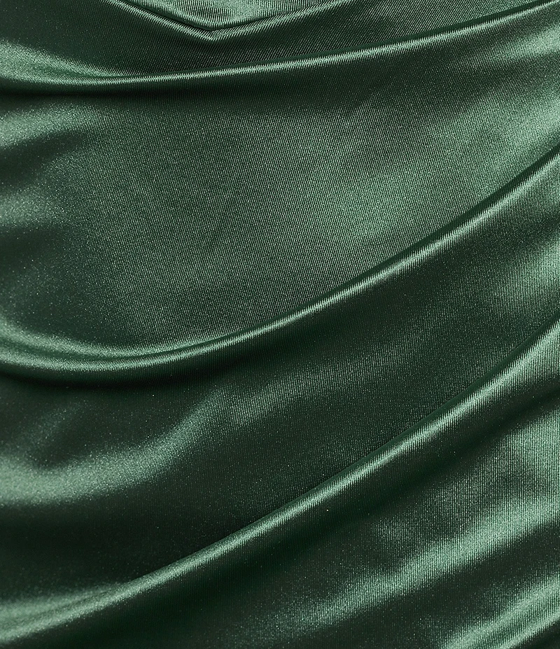 Honey and Rosie Spaghetti Strap Cowl Neck Pleated Waist Dress