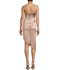 Honey and Rosie Spaghetti Strap Cowl Neck Pleated Waist Dress