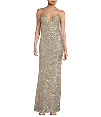 Honey and Rosie Spaghetti Strap Sequin Mermaid Shaped Grown
