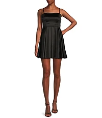 Honey and Rosie Spaghetti Strap Sleeveless Pleated Skirt Dress
