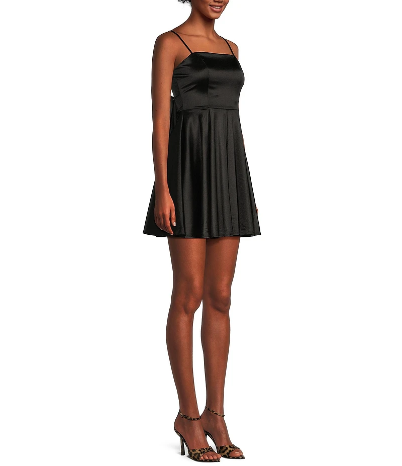Honey and Rosie Spaghetti Strap Sleeveless Pleated Skirt Dress