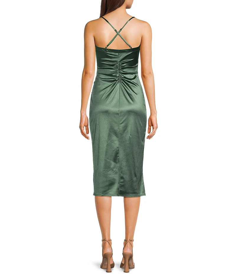 Honey and Rosie Spaghetti Strap Square Neck Ruffle Dress