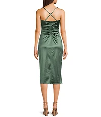 Honey and Rosie Spaghetti Strap Square Neck Ruffle Dress