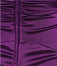Honey and Rosie Spaghetti Strap V-Neck Royal Sateen Dress
