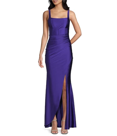 Honey and Rosie Square Neck Corset Inspired Envelope Front Pleated Dress