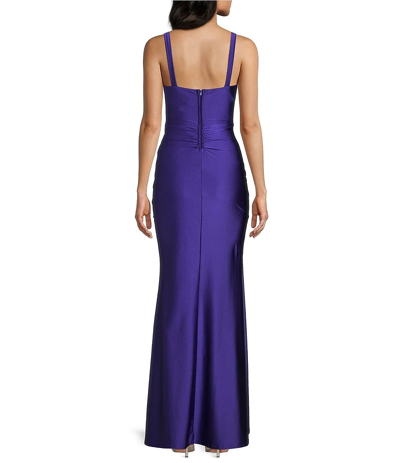 Honey and Rosie Square Neck Corset Inspired Envelope Front Pleated Dress