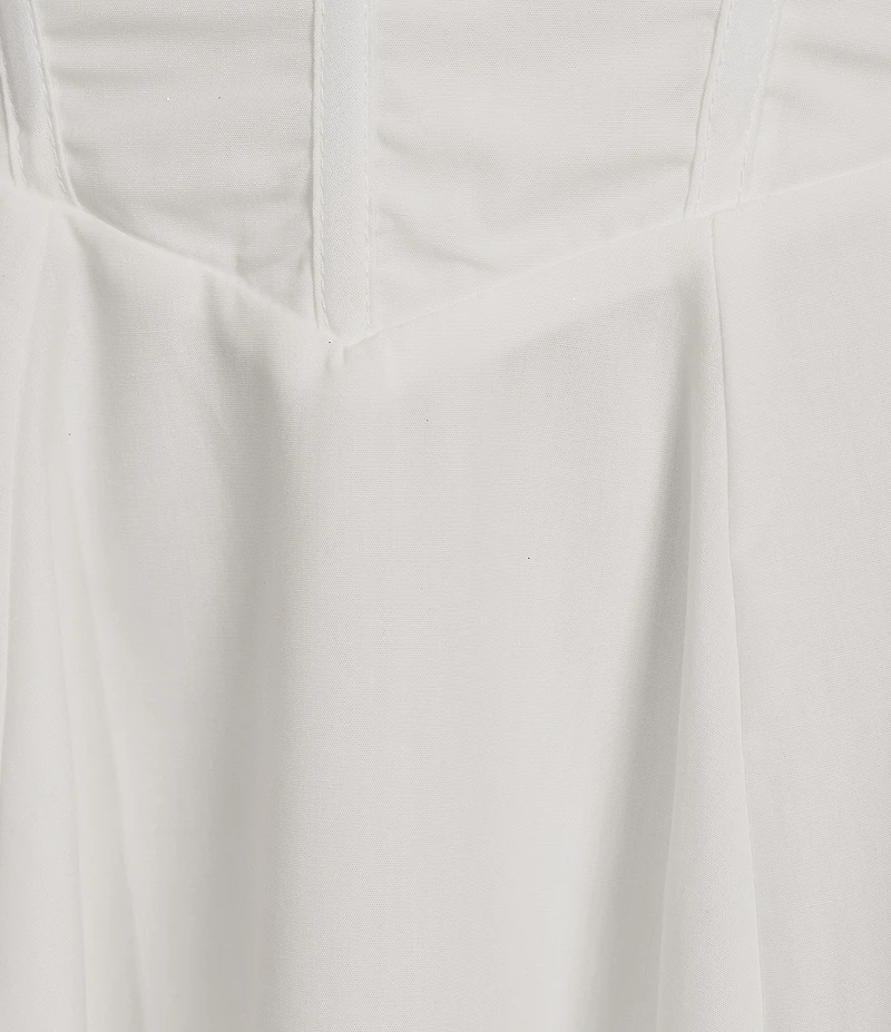 Honey and Rosie Square Neck Corseted Lace Up Back Midi Dress