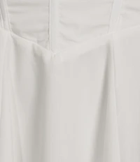 Honey and Rosie Square Neck Corseted Lace Up Back Midi Dress