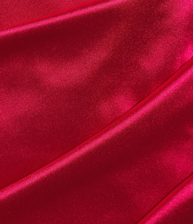 Honey and Rosie Square Neck Faux Wrap Satin Dress