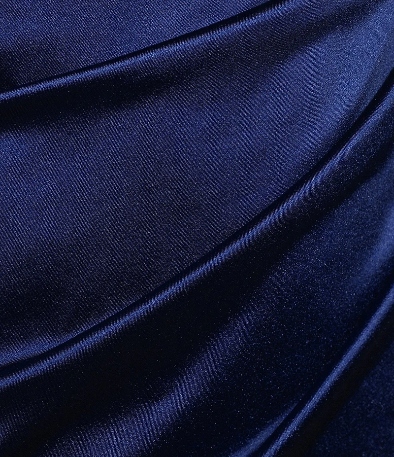 Honey and Rosie Square Neck Faux Wrap Satin Dress