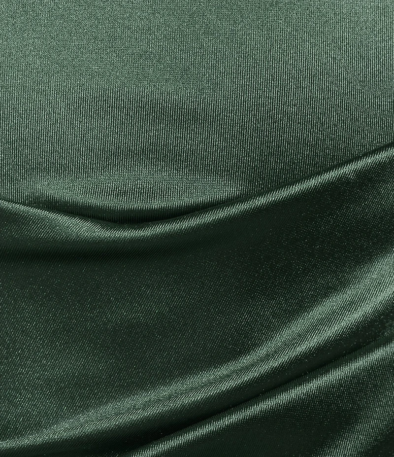Honey and Rosie Square Neck Faux Wrap Satin Dress
