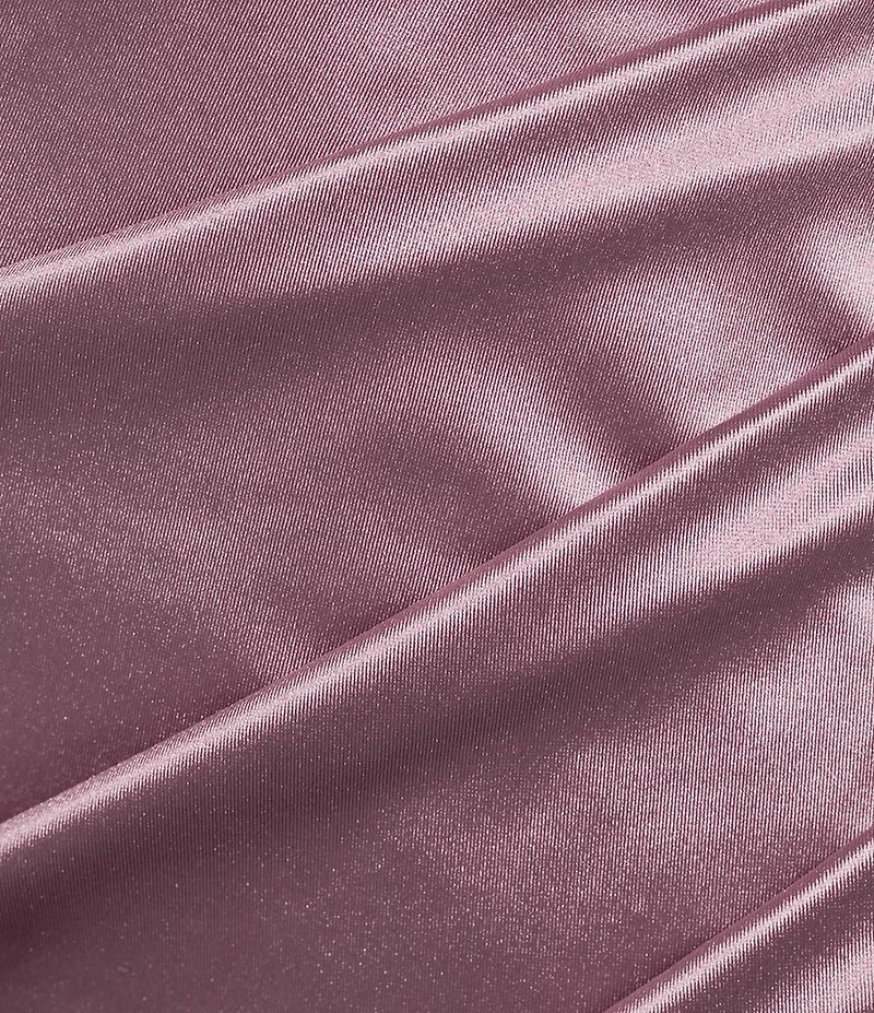 Honey and Rosie Square Neck Faux Wrap Satin Dress