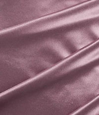 Honey and Rosie Square Neck Faux Wrap Satin Dress