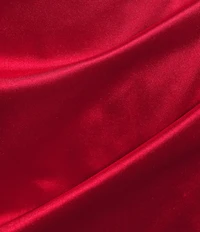 Honey and Rosie Square Neck Faux Wrap Satin Dress