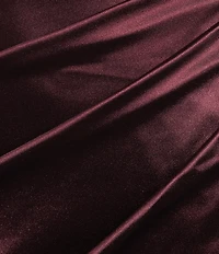 Honey and Rosie Square Neck Faux Wrap Satin Dress