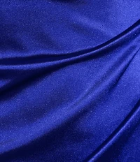 Honey and Rosie Square Neck Faux Wrap Satin Dress
