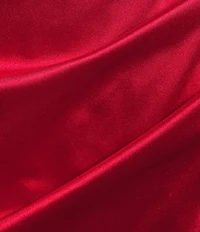 Honey and Rosie Square Neck Faux Wrap Satin Dress