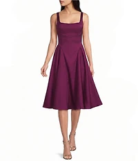 Honey and Rosie Square Neck Open Tie Back Midi Dress