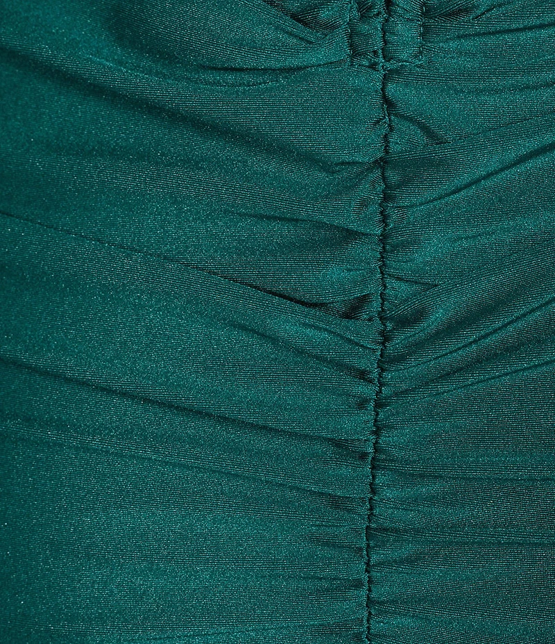 Honey and Rosie Square Neck Shirred Side Slit Dress