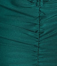 Honey and Rosie Square Neck Shirred Side Slit Dress