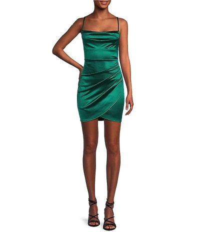 Honey and Rosie Square Neck Side Ruched Dress