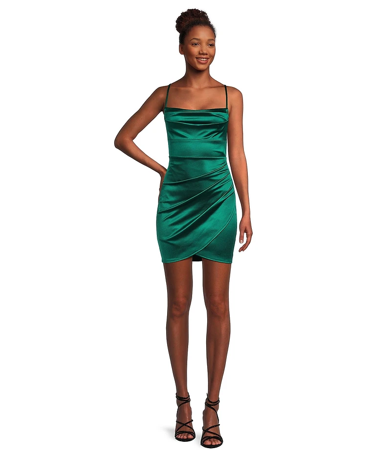 Honey and Rosie Square Neck Side Ruched Dress