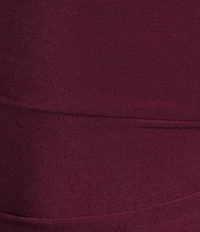 Honey and Rosie Straight Neck Criss Cross Back Asymmetrical Ruffled Midi Dress