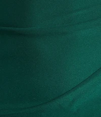 Honey and Rosie Straight Neck Criss Cross Back Asymmetrical Ruffled Midi Dress