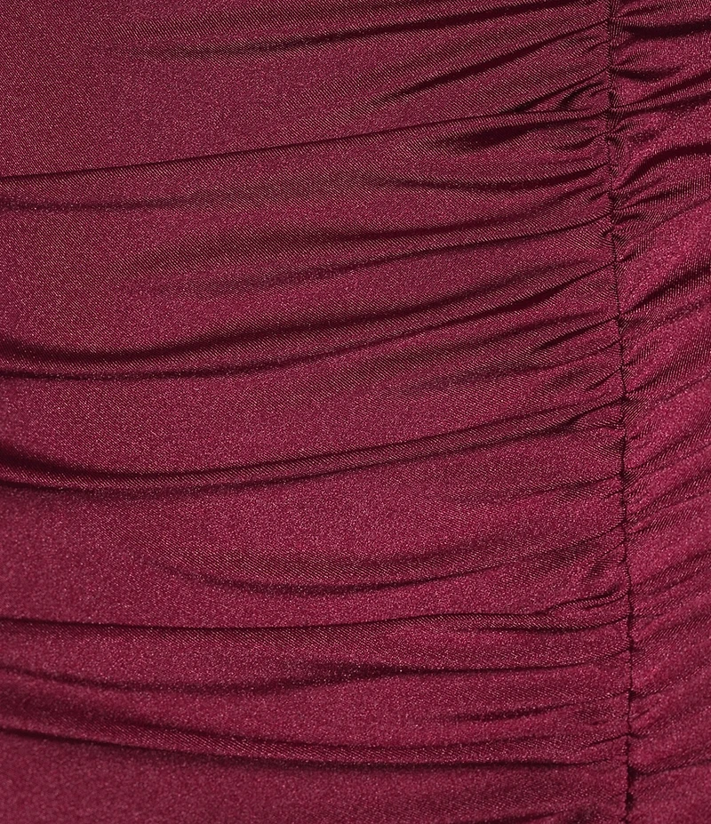Honey and Rosie Square Neck Ruched Side Midi Dress