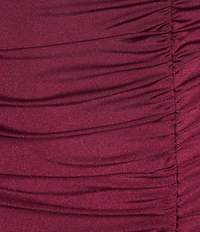 Honey and Rosie Square Neck Ruched Side Midi Dress