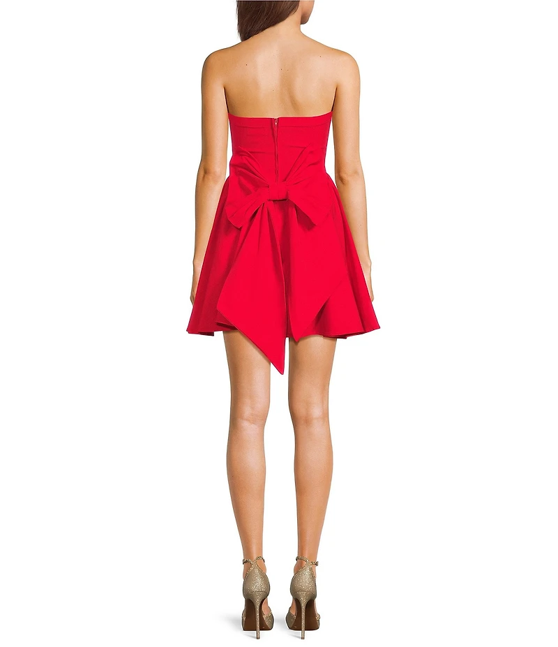 Honey and Rosie Strapless Bow Back Fit and Flare Dress