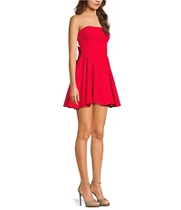 Honey and Rosie Strapless Bow Back Fit and Flare Dress