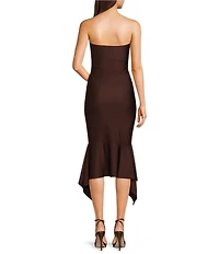 Honey and Rosie Strapless Fitted Handkerchief Hem Dress