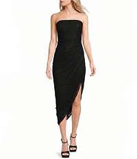 Honey and Rosie Strapless Lace Asymmetrical Dress