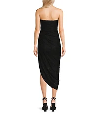 Honey and Rosie Strapless Lace Asymmetrical Dress