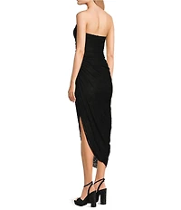 Honey and Rosie Strapless Lace Asymmetrical Dress