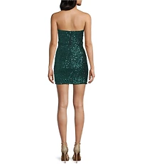 Honey and Rosie Strapless Sequin Shaped Corset Dress