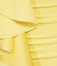 Honey and Rosie Strapless Sweetheart Neck Keyhole Center Ruffle Shirred Front Slit Gown