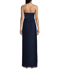Honey and Rosie Strapless Sweetheart Neckline Sleeveless Pleated Dress