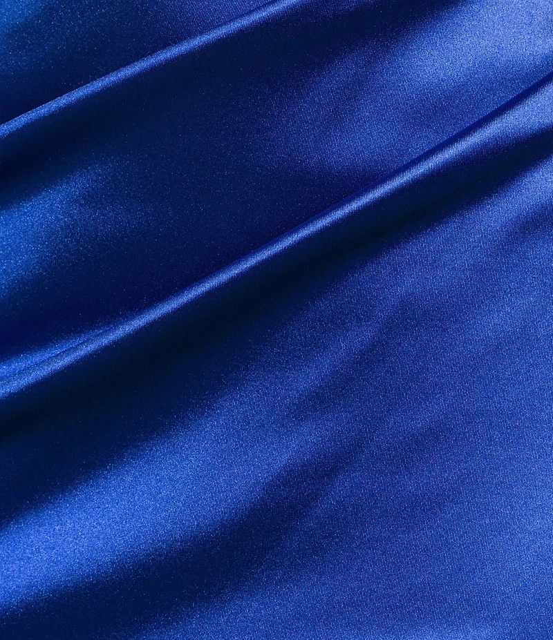 Honey and Rosie Sweetheart Drape Royal Sateen Fitted Short Dress