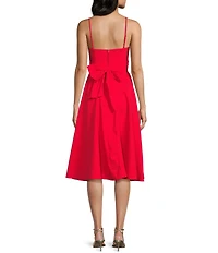 Honey and Rosie Sweetheart Neck Drop Waist Bow Back Midi Dress