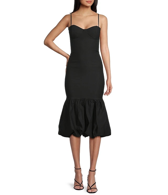 Honey and Rosie Sweetheart Neck Fitted Bubble Hem Midi Dress at Hamilton  Place in Chattanooga, TN