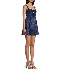 Honey and Rosie Sweetheart Neck Sleeveless Pleated A-Line Dress