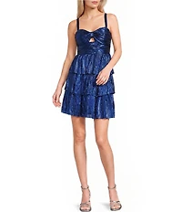 Honey and Rosie Sweetheart Neck Sleeveless Pleated A-Line Dress
