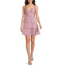 Honey and Rosie Sweetheart Neck Sleeveless Pleated A-Line Dress
