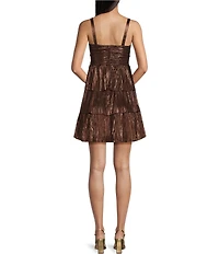 Honey and Rosie Sweetheart Neck Sleeveless Pleated A-Line Dress